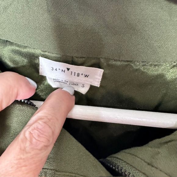 34N 118W Olive Green‎ Utility Boho Jacket - Picture 4 of 4